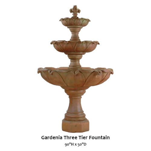Elegant Gardenia Three-Tier Water Fountain for Tranquil Outdoor Spaces
