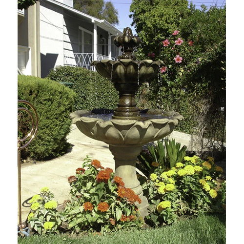 Elegant Gardenia Two-Tier Water Fountain