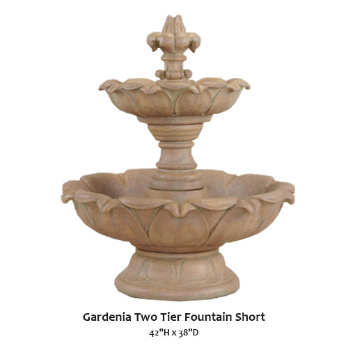 Elegant Short Two-Tier Gardenia Fountain