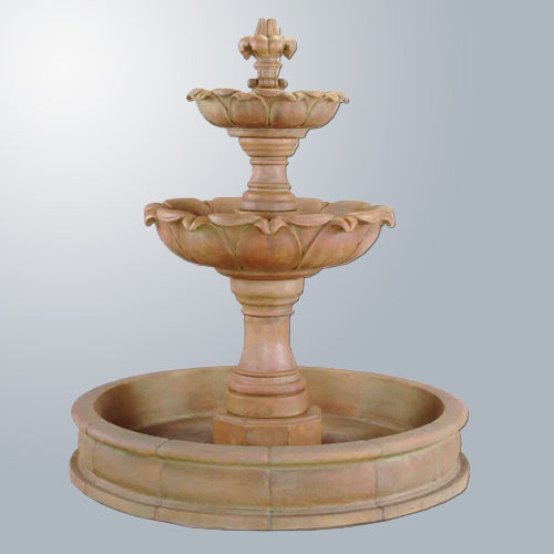 Elegant Gardenia Two-Tiered Pond Fountain for Tranquil Outdoor Spaces
