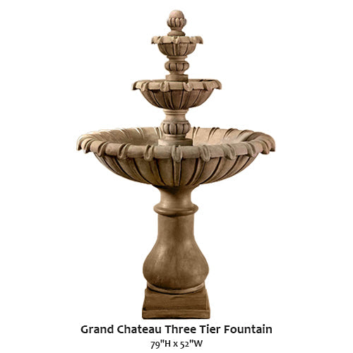 Elegant Grand Chateau Three-Tier Water Fountain