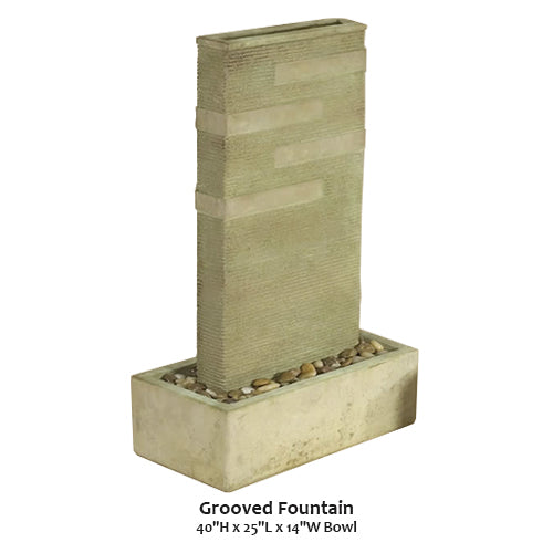 Elegant Grooved Fountain for a Tranquil Outdoor Ambiance