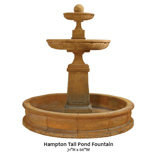 Elegant Hampton Tall Pond Fountain for Serene Outdoor Spaces