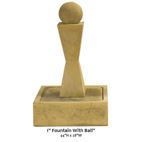 Elegant 'I' Fountain with Enchanting Ball Feature