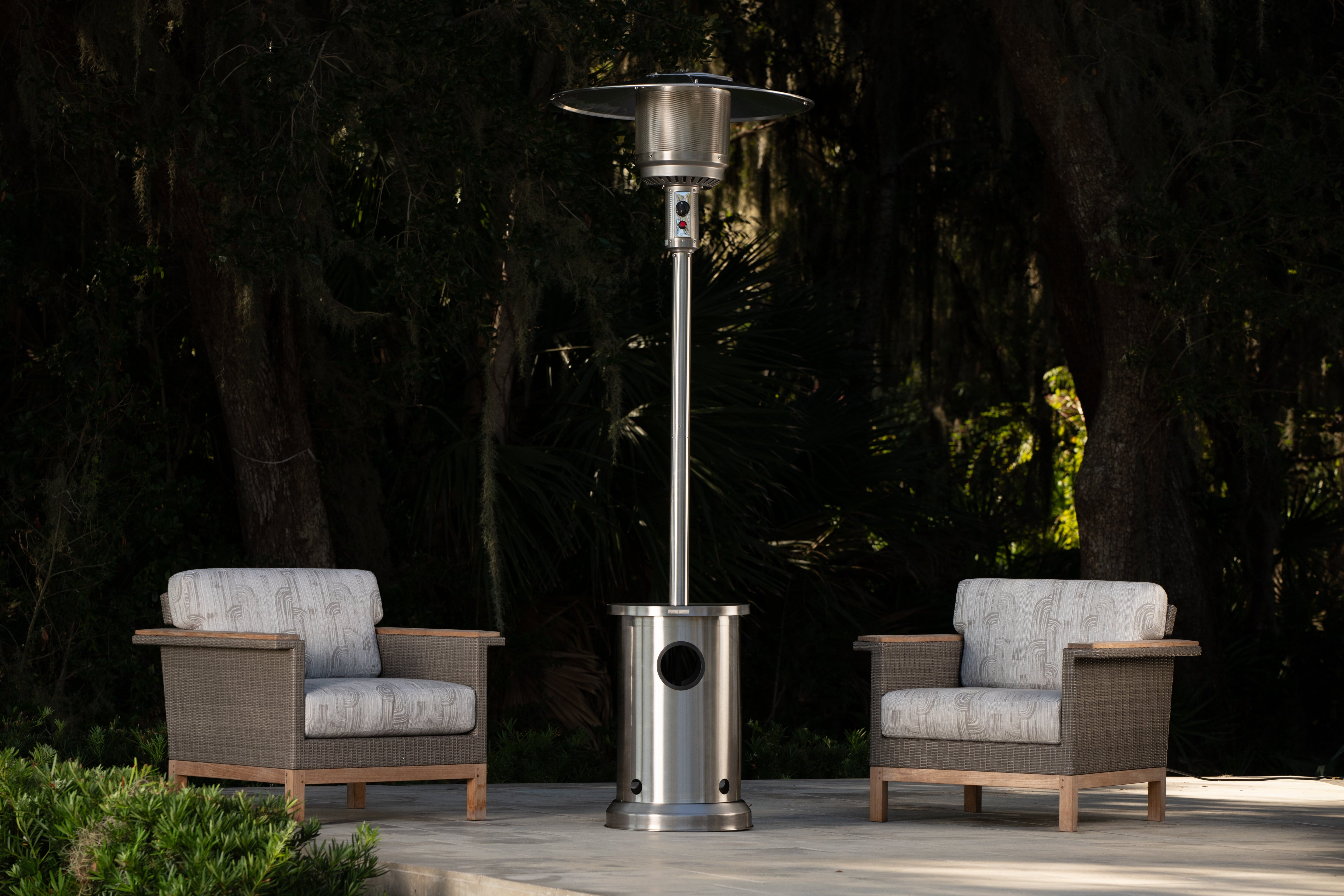 Fire Sense Stainless Steel Patio Heater with Table | 65044