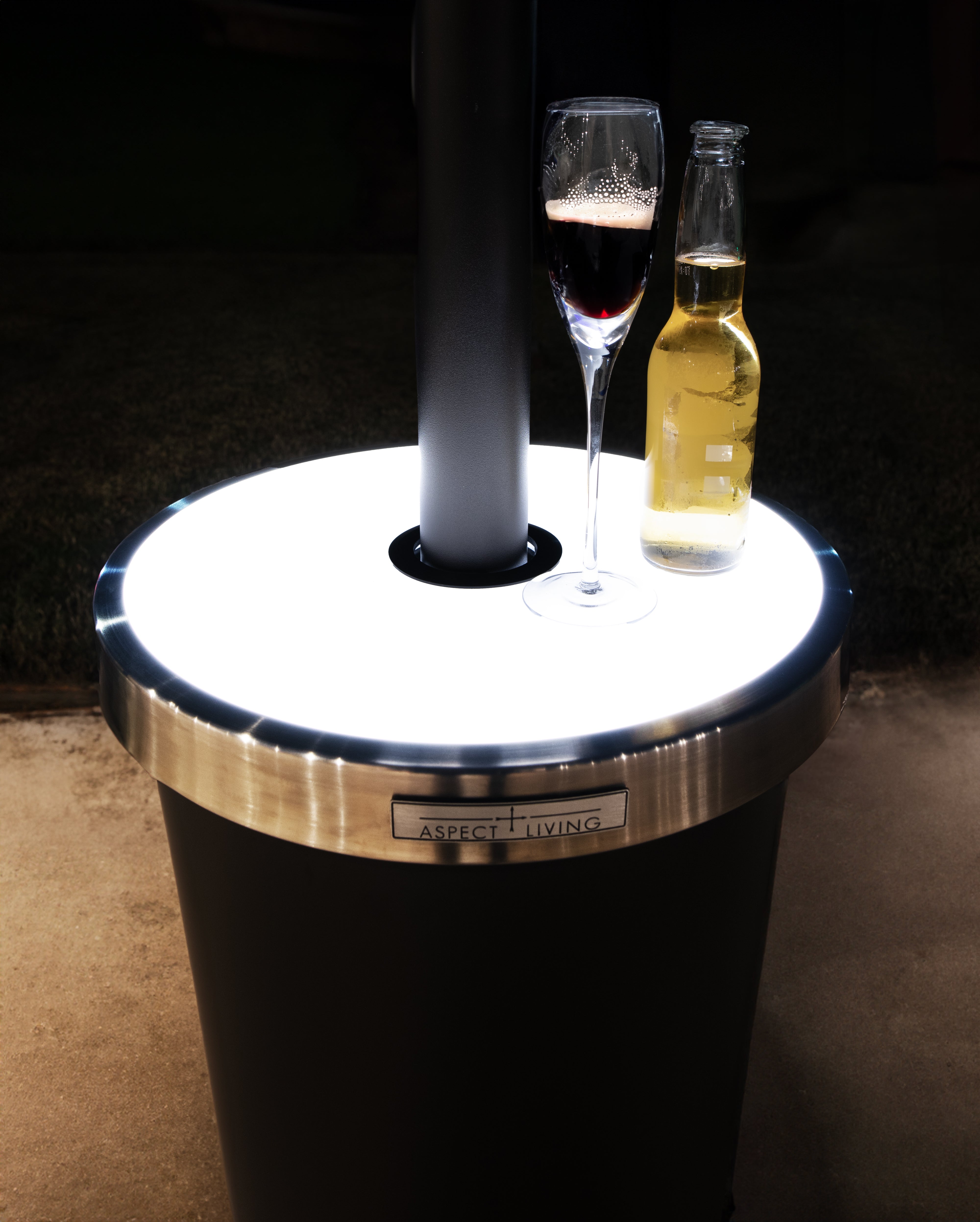 Fire Sense Mocha Finish Patio Heater with LED Table | 65263