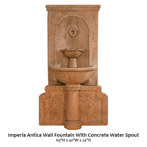 Elegantly Crafted Imperia Antica Wall Fountain Featuring a Durable Concrete Water Spout