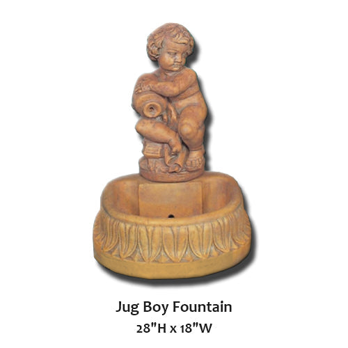 Whimsical Jug Boy Water Fountain