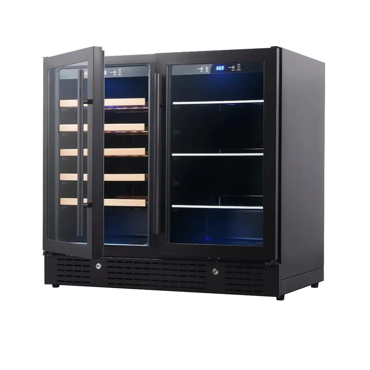 KingsBottle 36" Beer and Wine Cooler Combination with Low-E Glass Door - KBU190BW