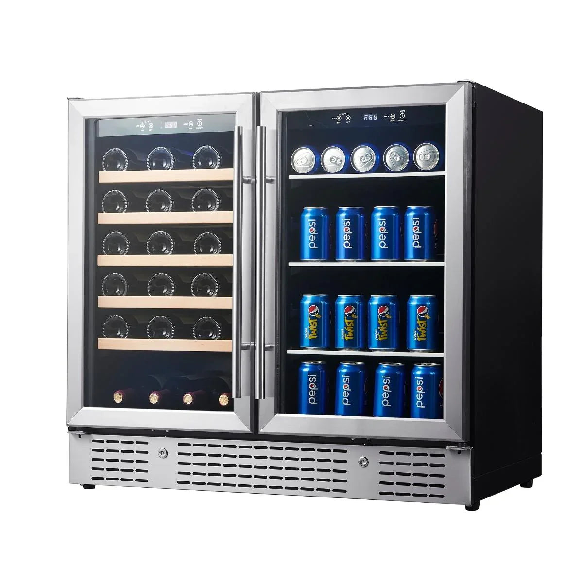 KingsBottle 36" Beer and Wine Cooler Combination with Low-E Glass Door - KBU190BW