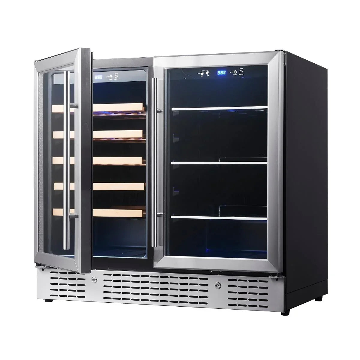 KingsBottle 36" Beer and Wine Cooler Combination with Low-E Glass Door - KBU190BW