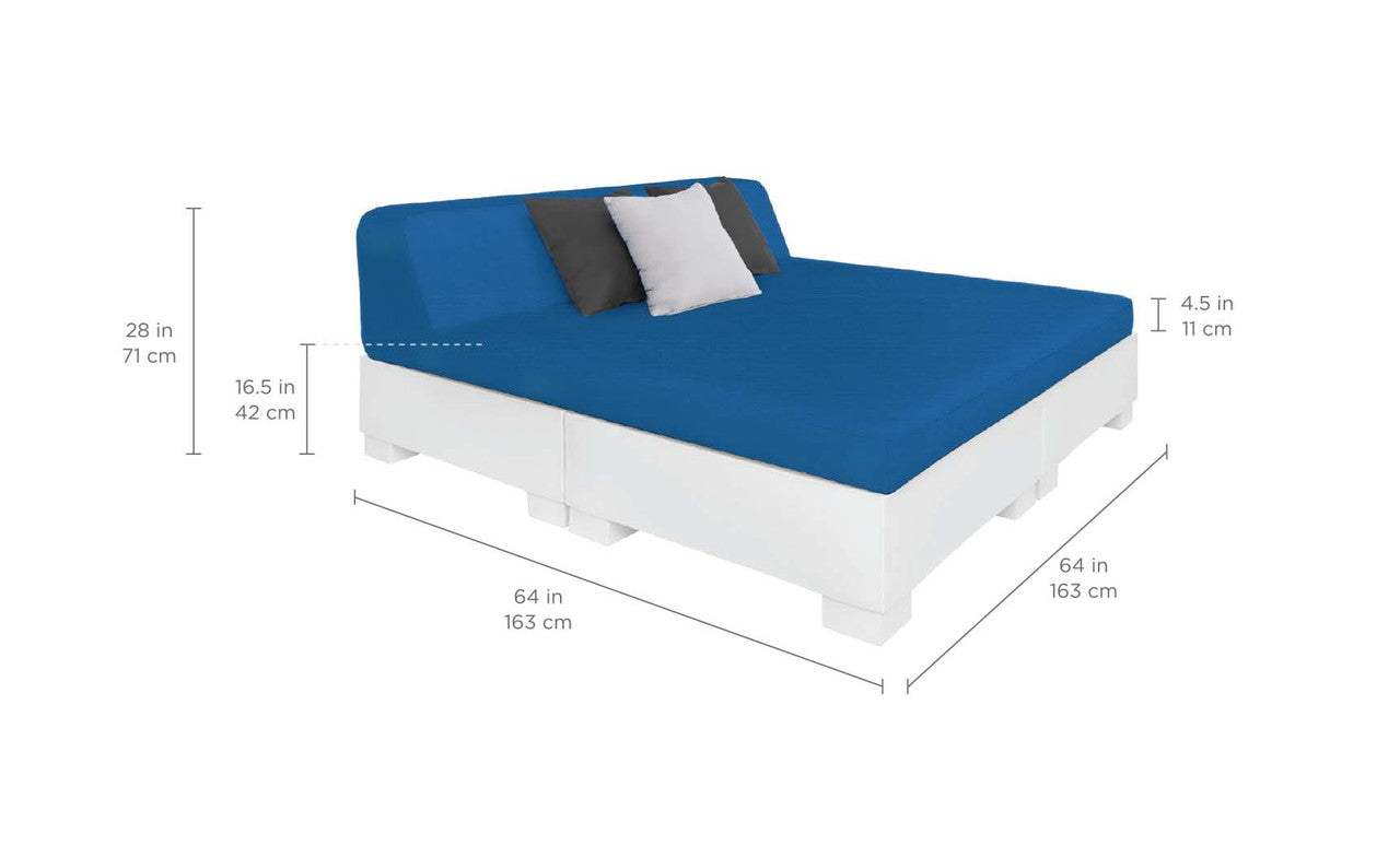 Ledge Affinity Square Sunbed with Backrest Cushion