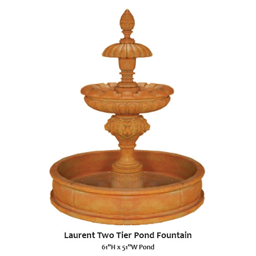 Elegant Two-Tier Laurent Pond Fountain for Your Garden