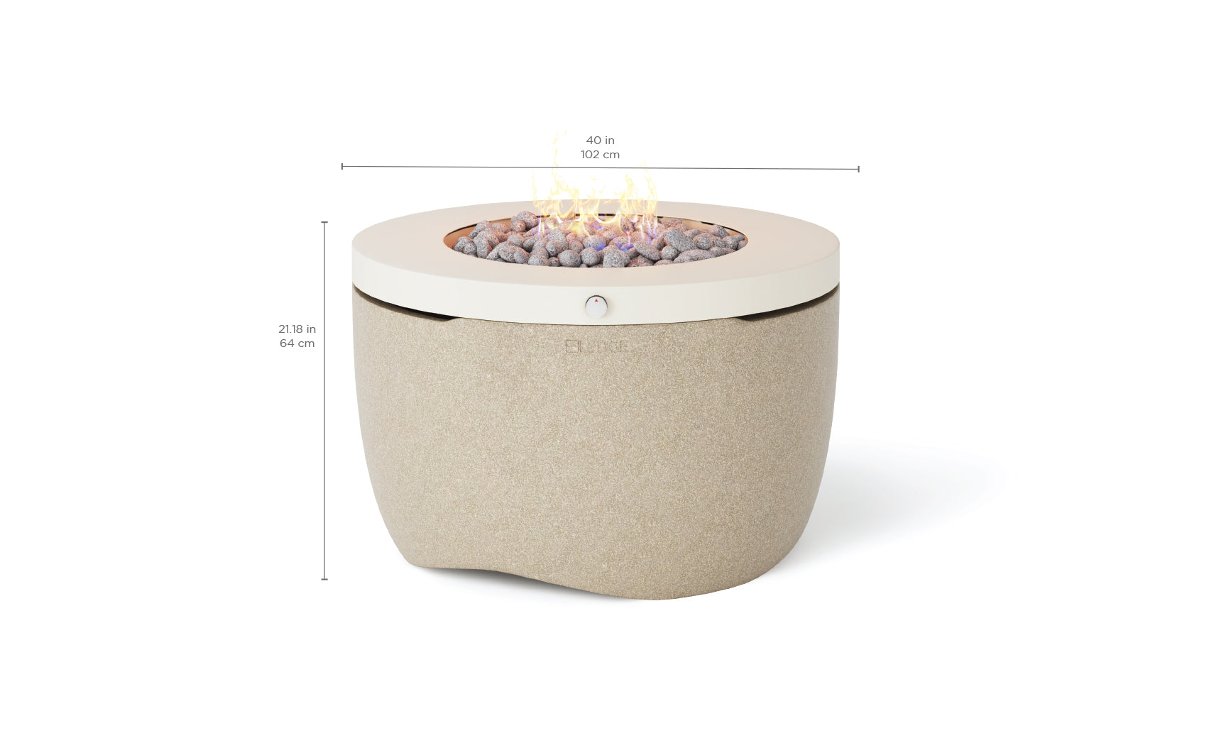 Ledge Halo Firepit with Set of 4 Adirondacks