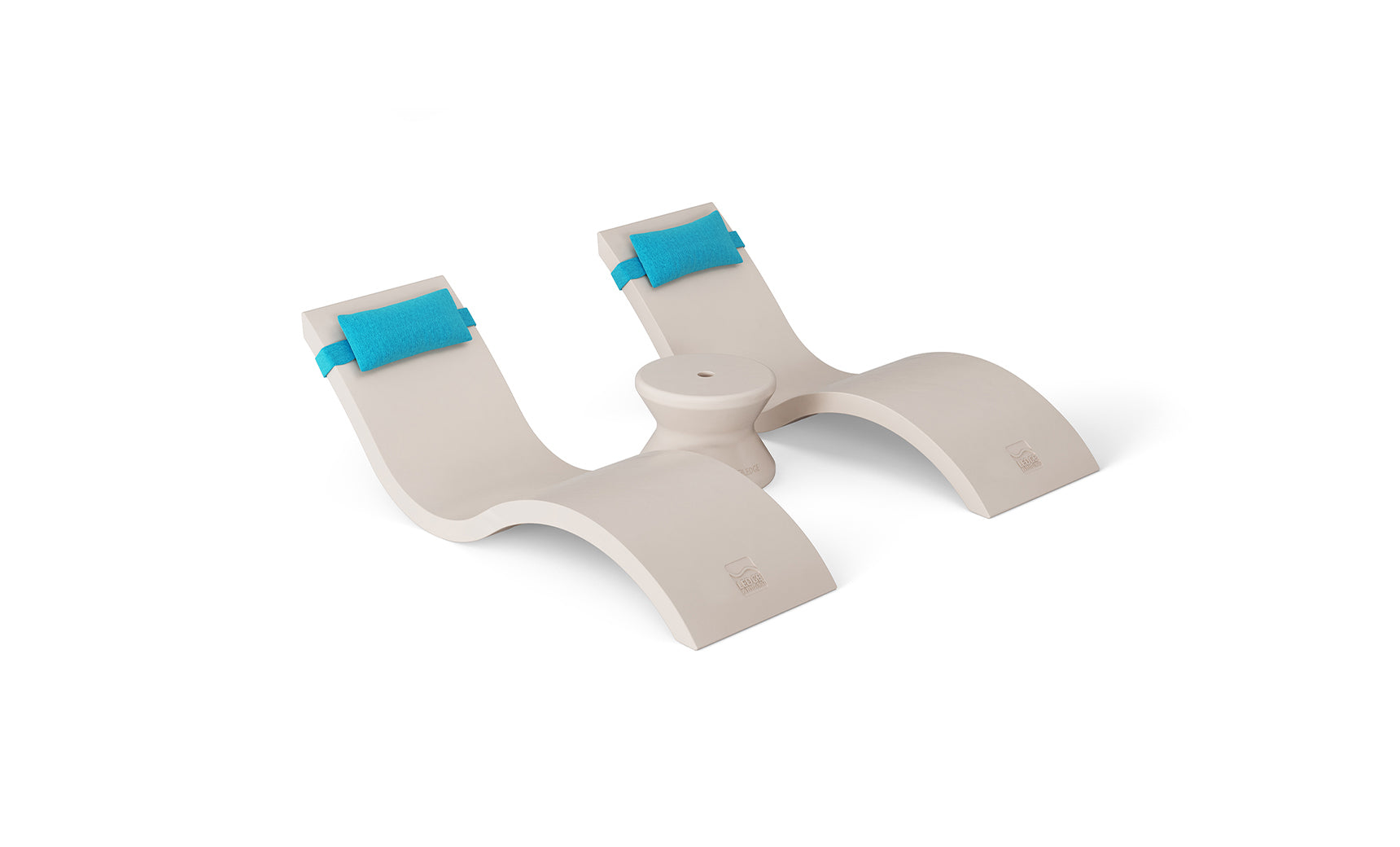 Ledge Signature Chaise Headrest Pillow and Side Table In-Pool Set
