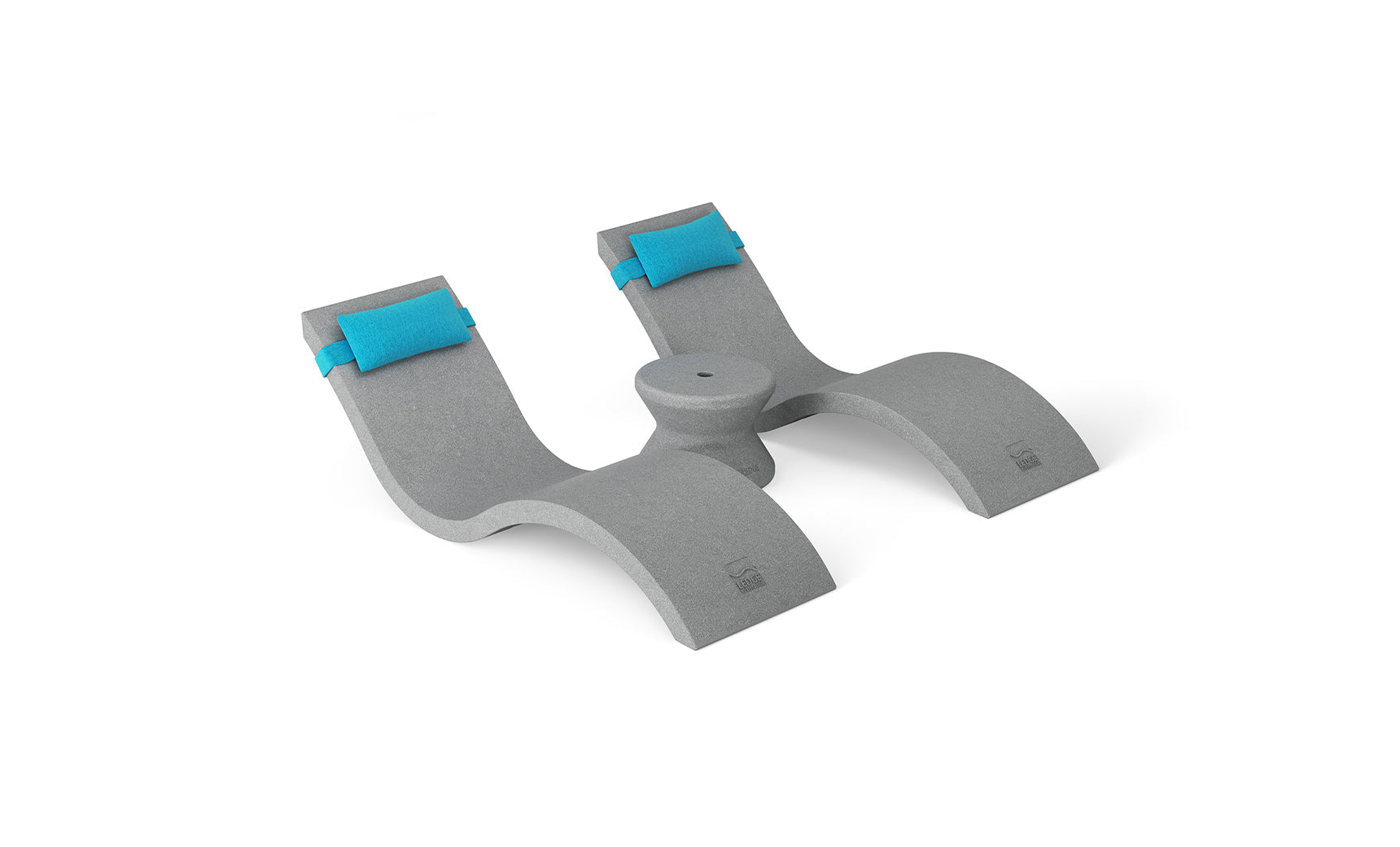 Ledge Signature Chaise Headrest Pillow and Side Table In-Pool Set