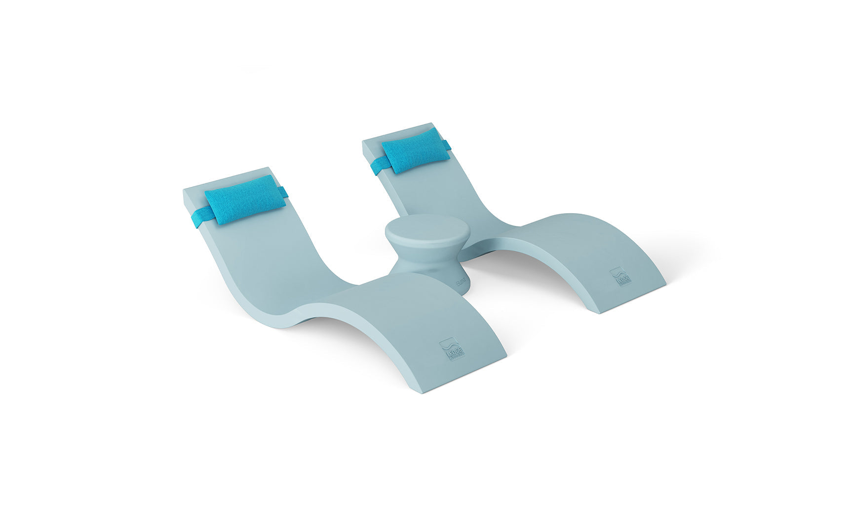 Ledge Signature Chaise Headrest Pillow and Side Table In-Pool Set