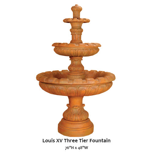 Elegant Louis XV Three-Tiered Fountain for Timeless Elegance