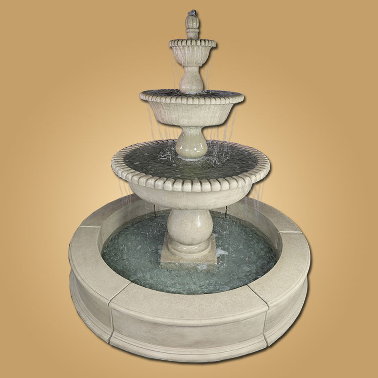Elegant Malibu Three-Tier Pond Fountain for Effortless Relaxation