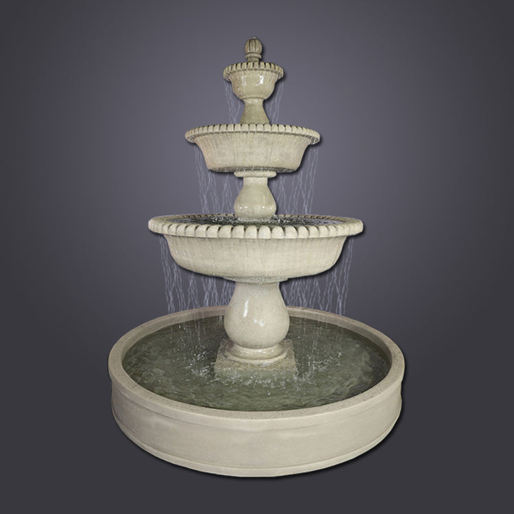 Elegant Malibu Three-Tier Water Fountain for Your Tranquil Garden