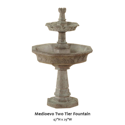 Elegante Fontana a Due Livelli Medioevo