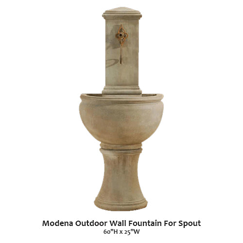 Elegant Modena Outdoor Wall Fountain with Spout Feature