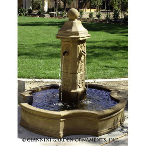 Elegant Monaco Pond Fountain Featuring Exquisite Lorraine Finial
