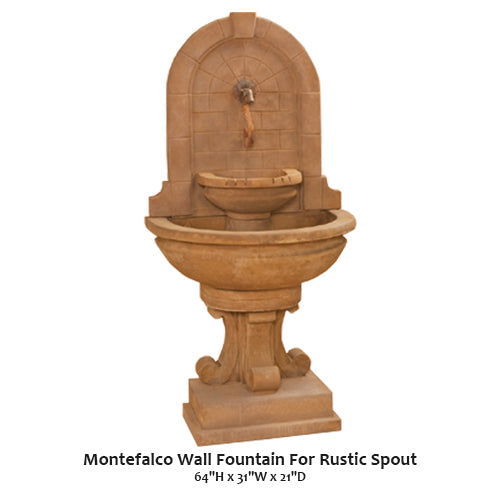 Charming Rustic Spout Montefalco Wall Fountain