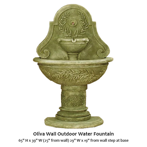 Elegant Oliva Outdoor Wall Water Fountain for Tranquil Spaces