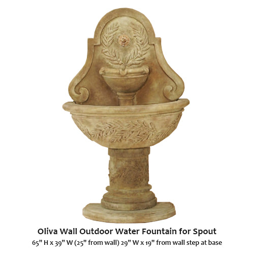 Elegant Oliva Outdoor Wall Water Fountain with Spout