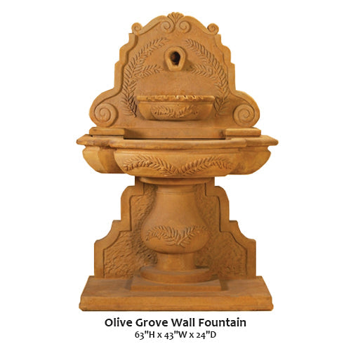 Elegant Olive Grove Wall Fountain for Tranquil Outdoor Spaces