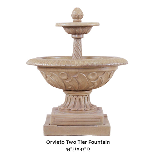 Elegant Orvieto Two-Tiered Fountain for Stunning Outdoor Decor