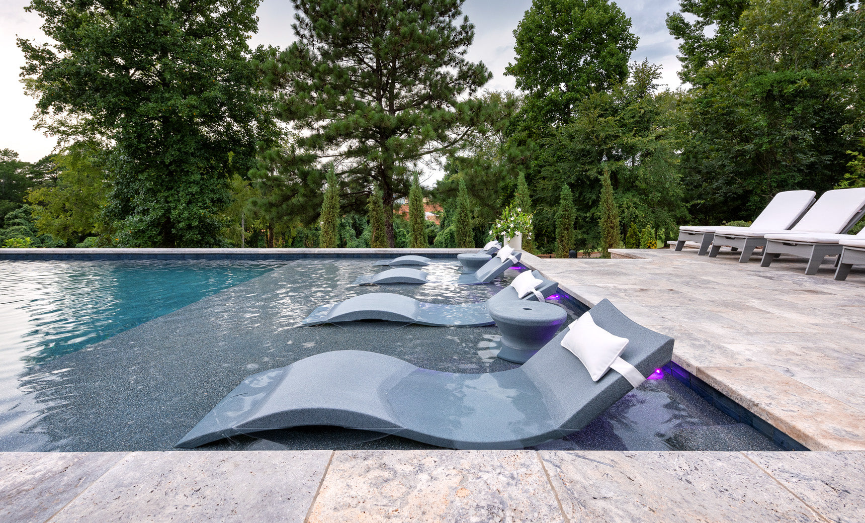 Ledge Signature Chaise Headrest Pillow and Side Table In-Pool Set