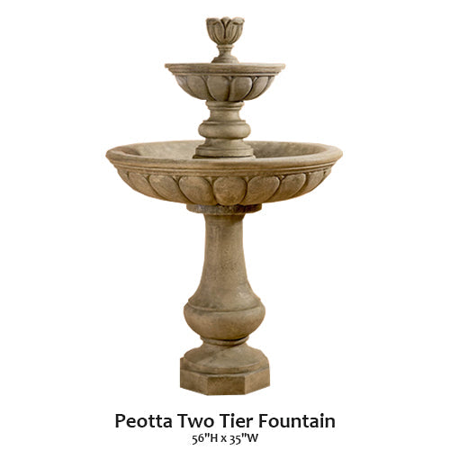 Elegant Peotta Two-Tier Water Fountain