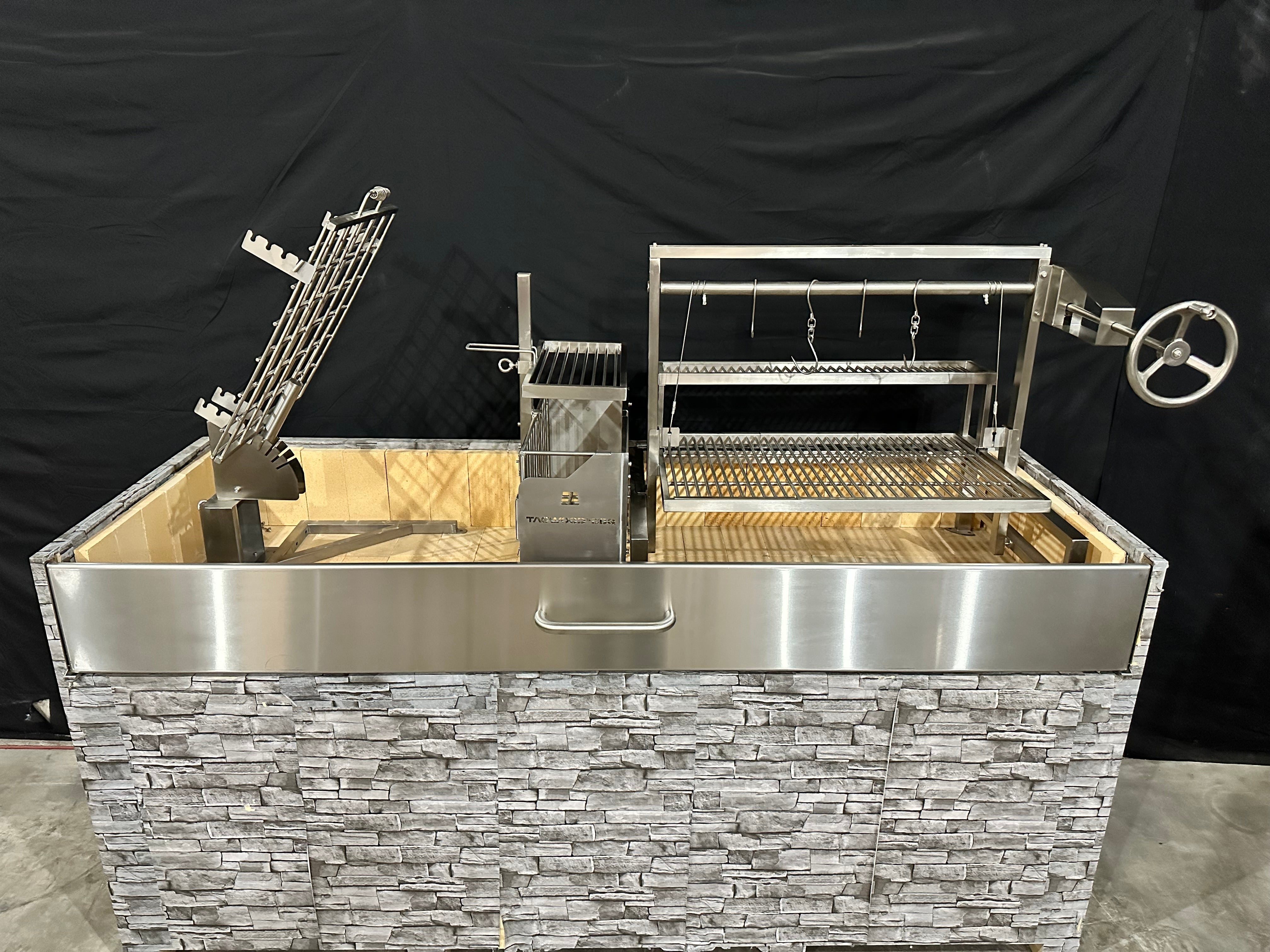 Tagwood BBQ Insert Style Argentine Santa Maria Wood Fire & Charcoal Gaucho Grill without firebricks | BBQ09SS -