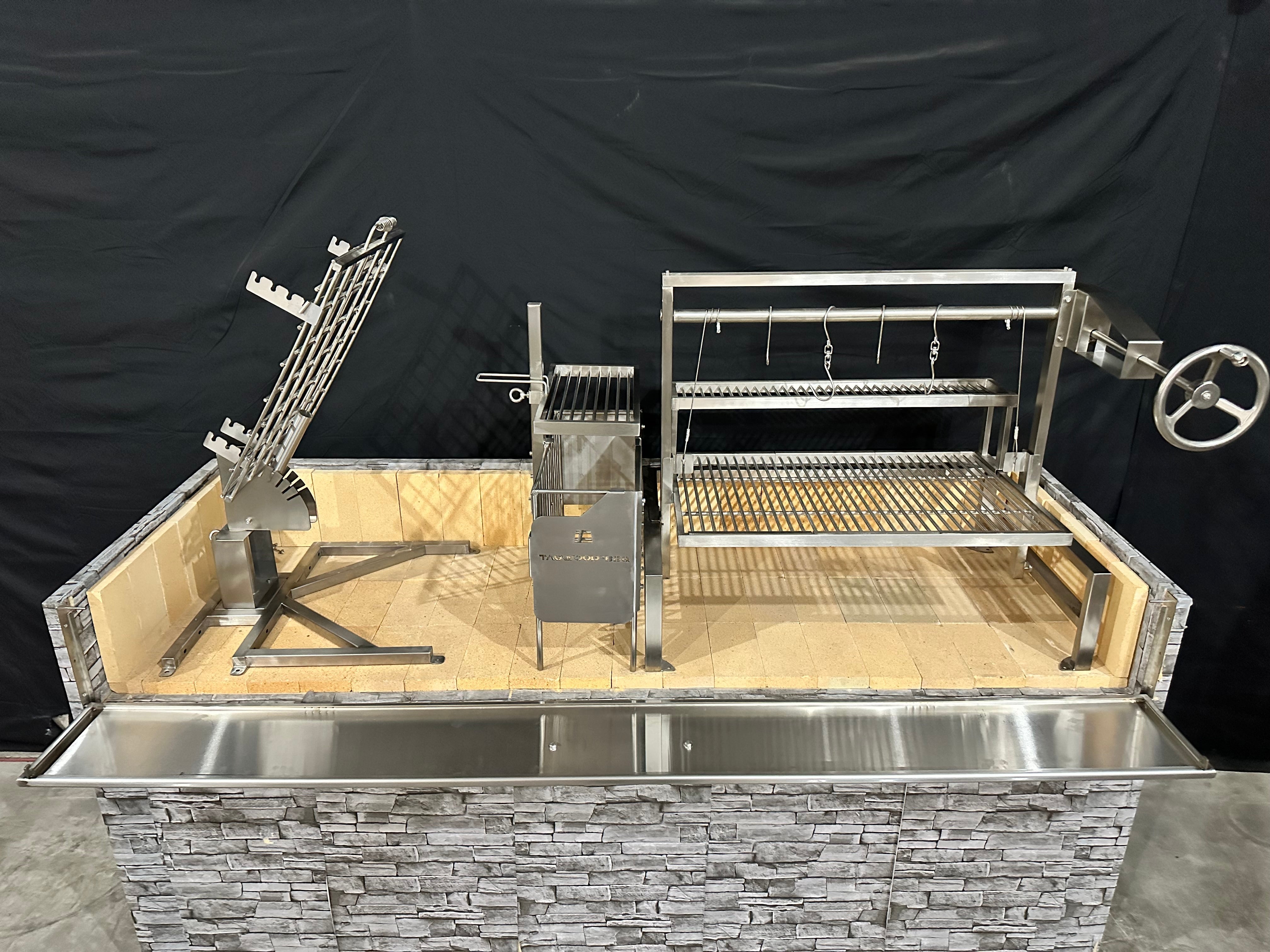 Tagwood BBQ Insert Style Argentine Santa Maria Wood Fire & Charcoal Gaucho Grill without firebricks | BBQ09SS -