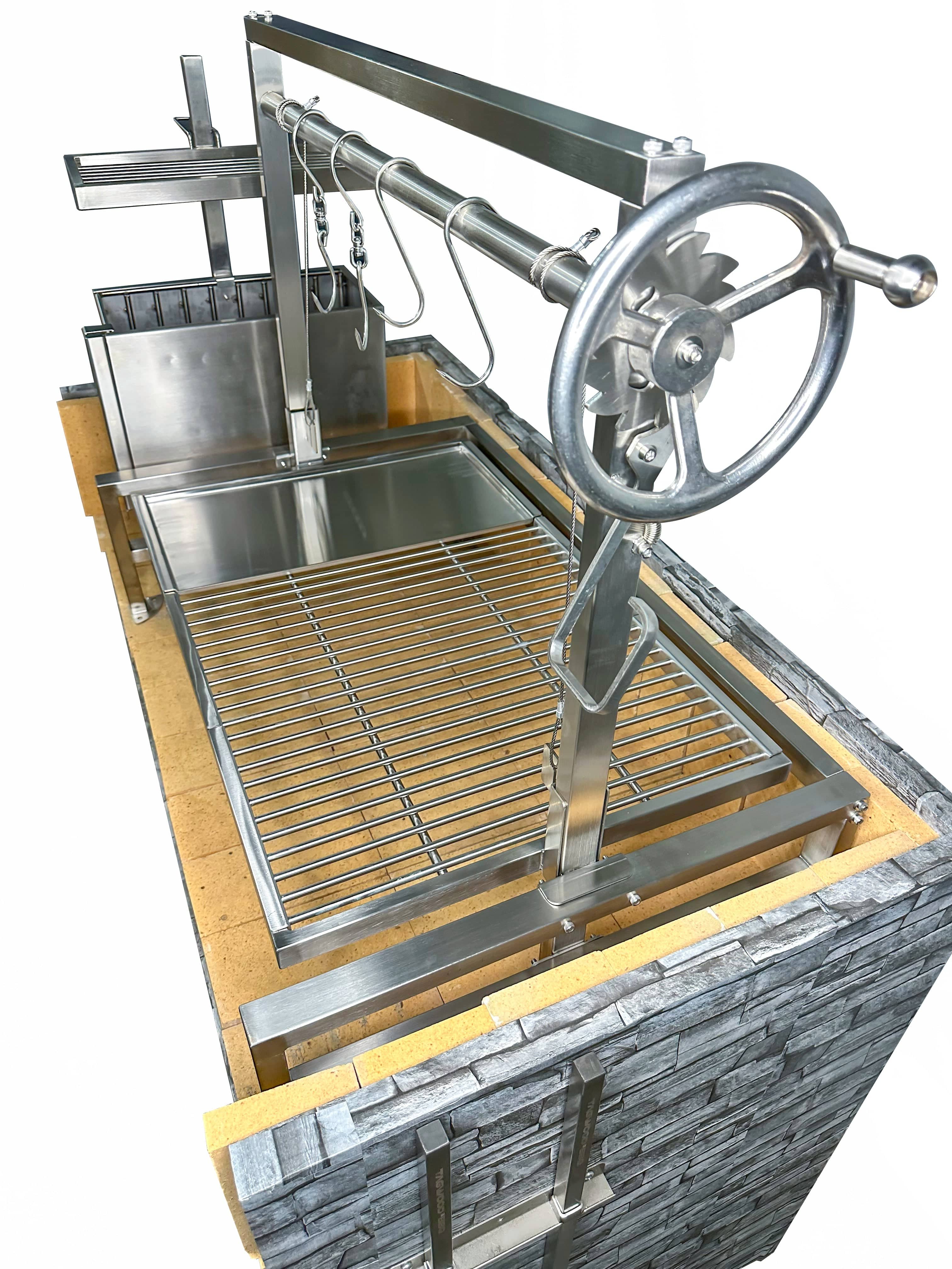 Tagwood BBQ Insert Style Argentine Santa Maria Wood Fire & Charcoal Gaucho Grill without firebricks | BBQ09SS -