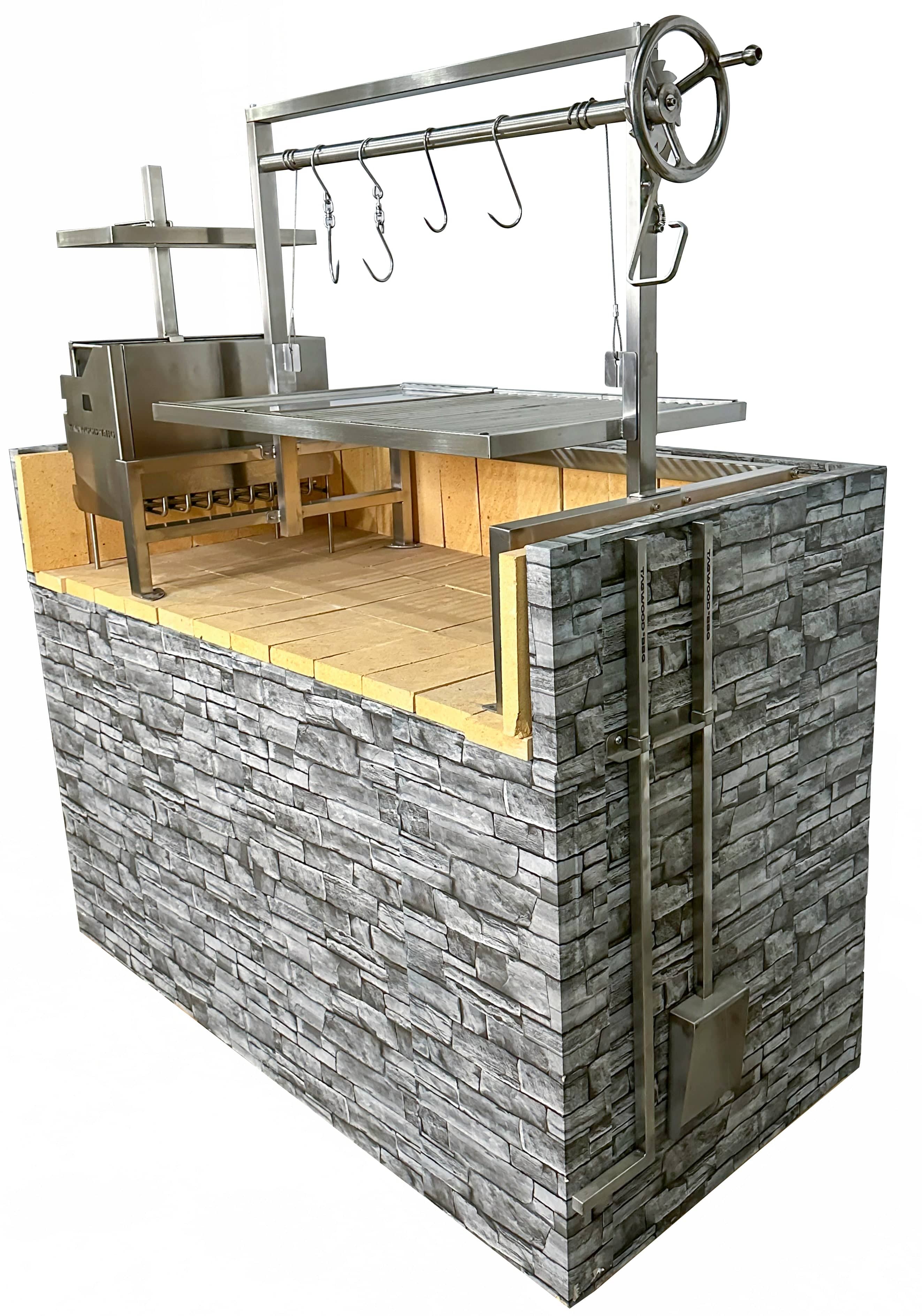 Tagwood BBQ Insert Style Argentine Santa Maria Wood Fire & Charcoal Gaucho Grill without firebricks | BBQ09SS -