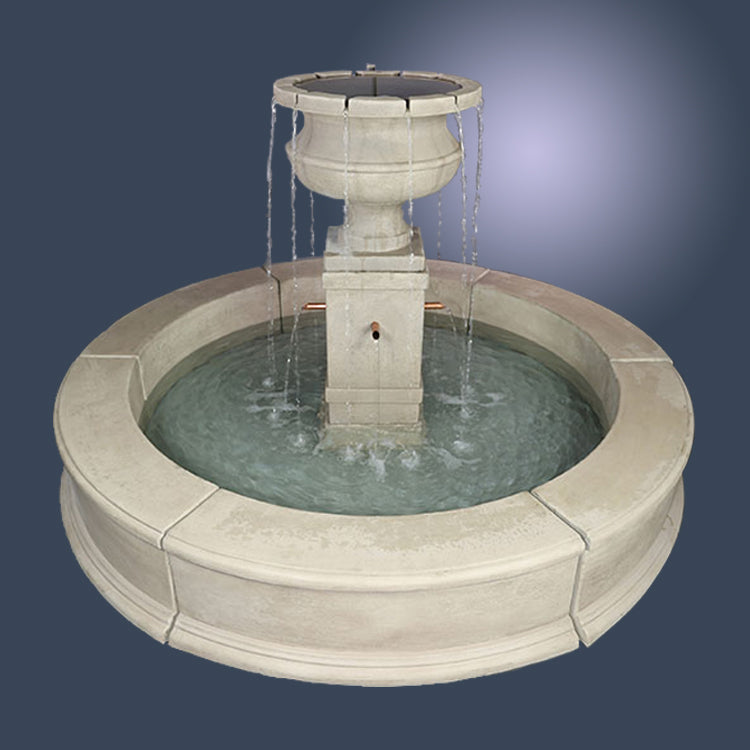 Elegant Piazza Aventino Easy Pond Fountain with Charming Copper Spouts