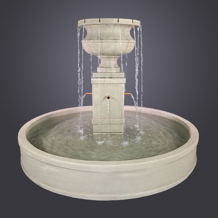 Elegant Piazza Aventino Pond Fountain with Stunning Copper Spouts