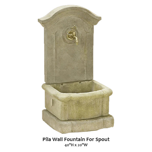 Elegant Pila Wall Fountain with Spout