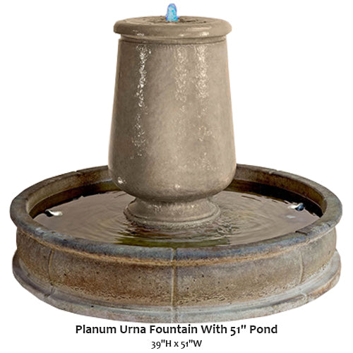 Elegant Planum Urna Fountain with 51-Inch Pond Oasis