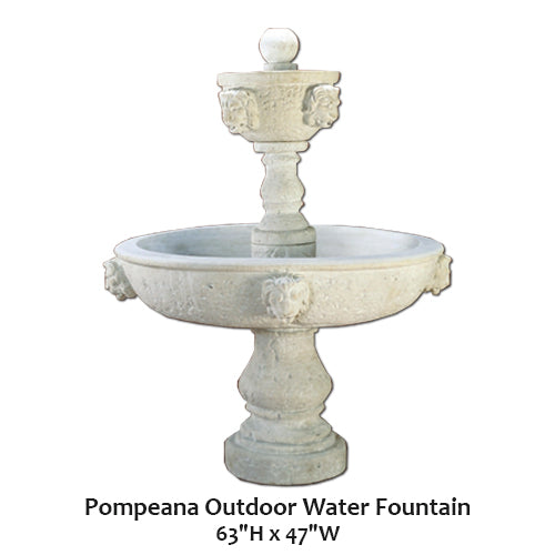 Elegant Pompeana Outdoor Water Fountain for Tranquil Gardens