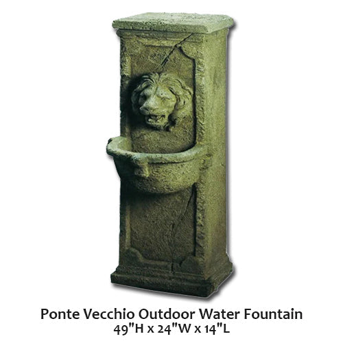 Elegant Ponte Vecchio Outdoor Water Fountain for Tranquil Gardens