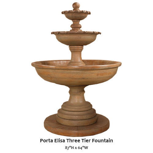Elisa Porta Three-Tiered Elegant Fountain