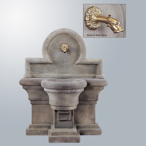 Elegant Porta Romana Outdoor Wall Fountain with Spout Design