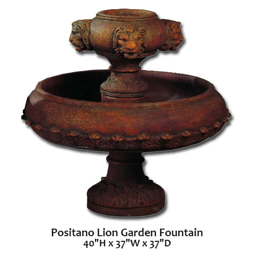 Majestic Positano Lion Garden Fountain