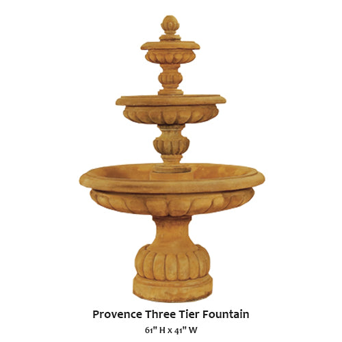 Elegant Provence Three-Tier Outdoor Fountain