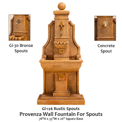 Elegant Provenza Wall Fountain with Exquisite Spouts