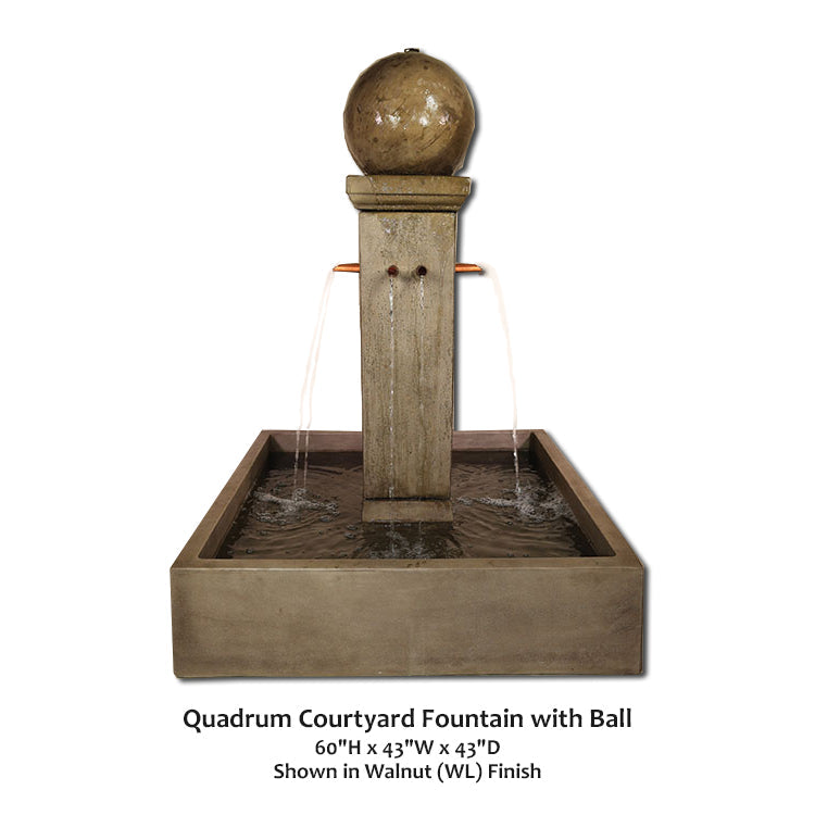 Elegant Quadrum Courtyard Fountain with Captivating Sphere